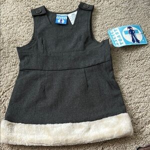 Gray Dress with Faux Fur Trim - 18 months NEW